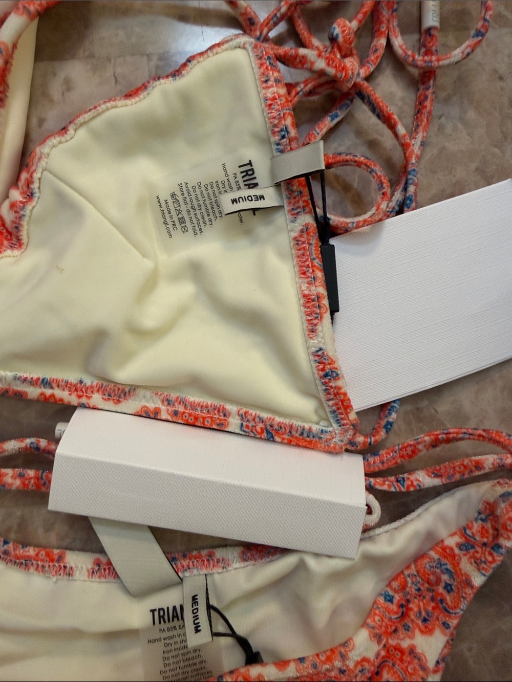 triangl swimwear Orange Paisley Print String Bikini - Picture 2 of 6